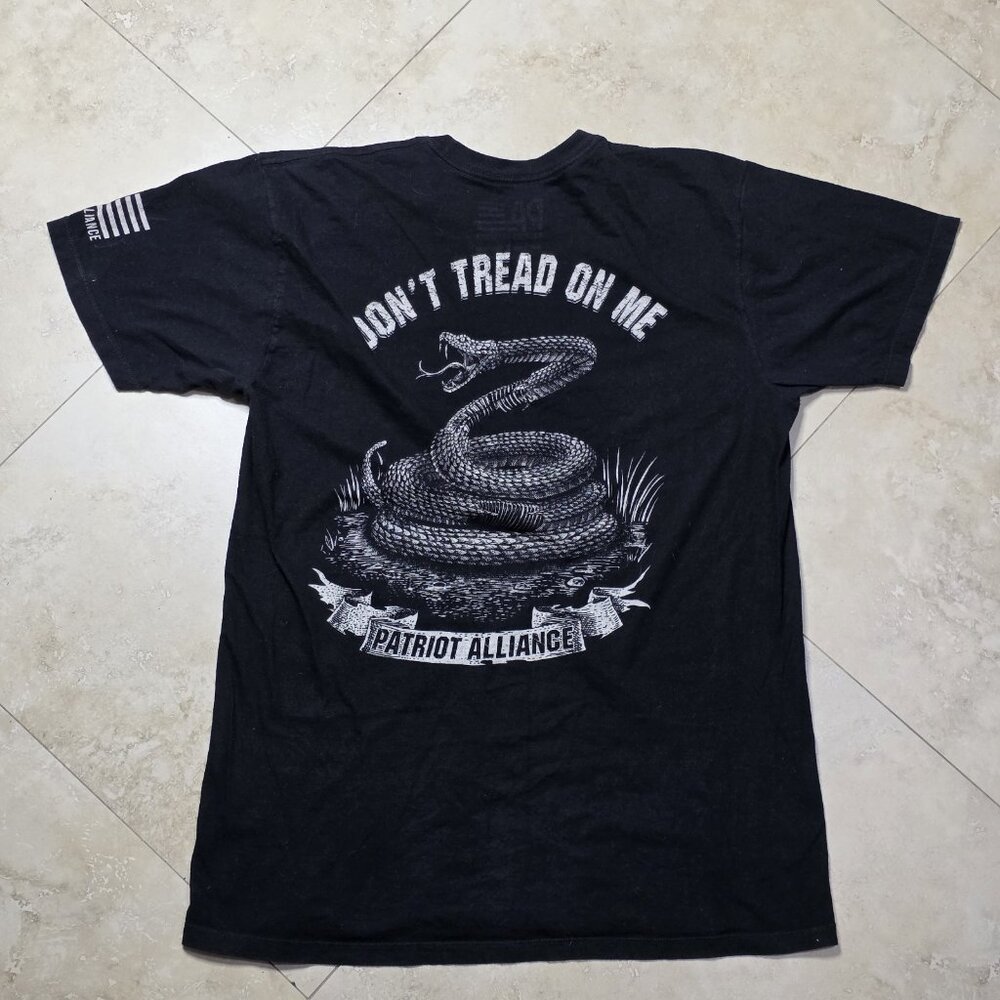 Don't Tread On Me Shirt Men Black Large Rattlesnake Patriot Alliance
